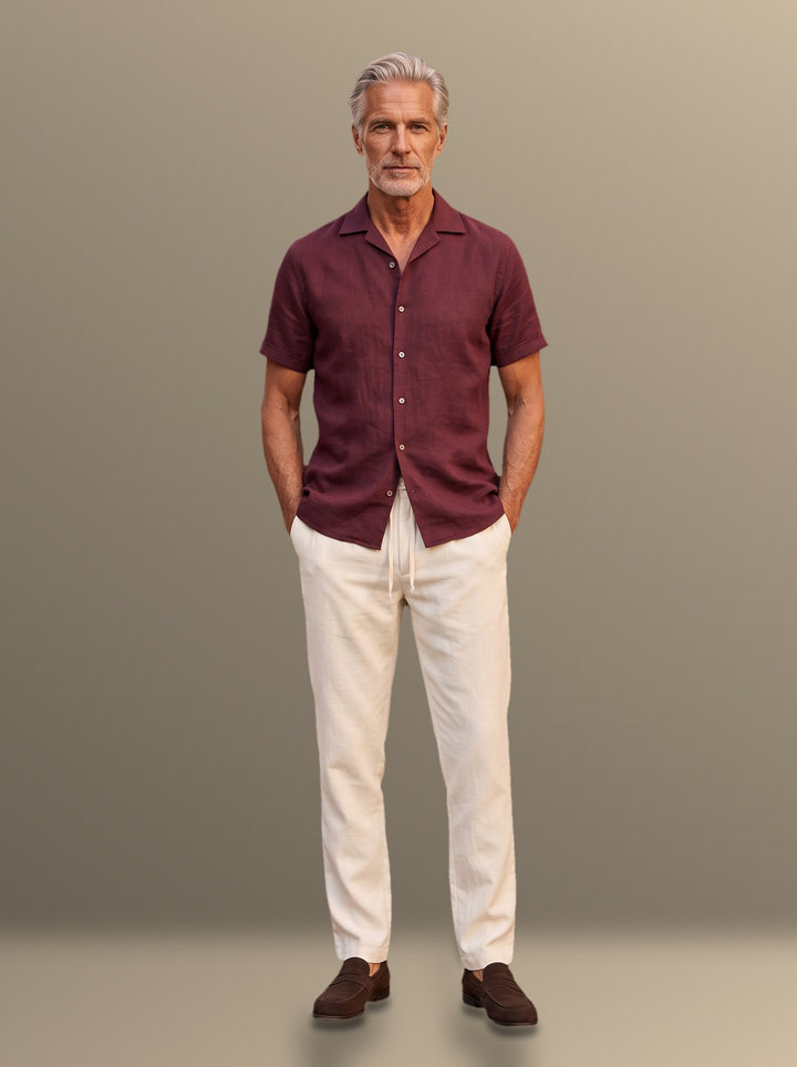 Wesley two piece set in Burgundy, studio, Gentlemens Manor