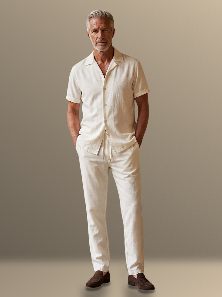 Wesley two piece set in White, studio, Gentlemens Manor