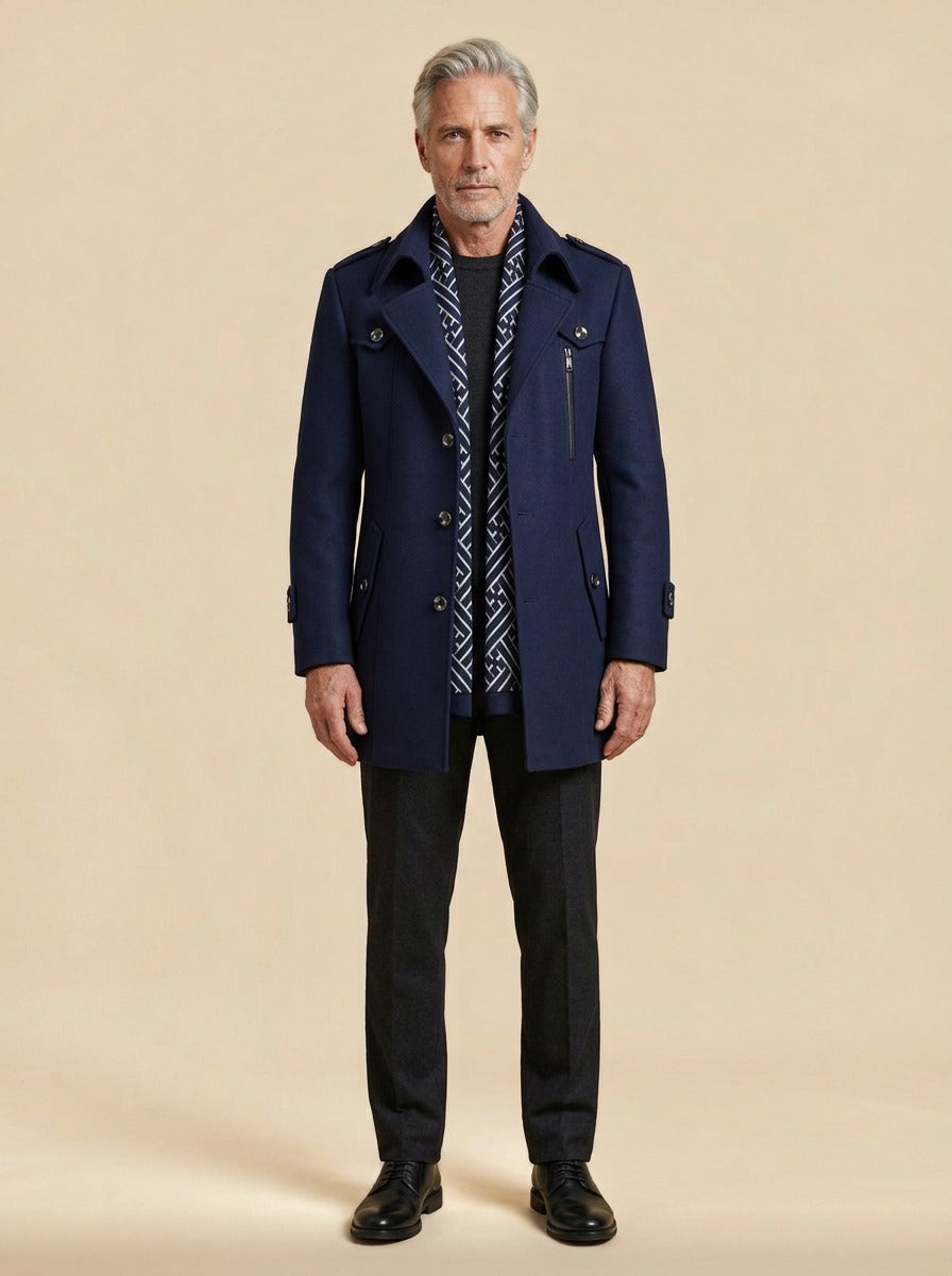 Westbrook coat in Navy, studio, Gentlemens Manor