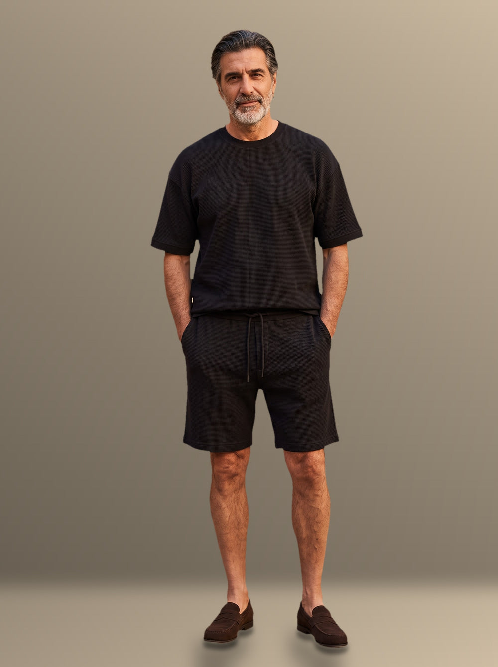 Weston two piece set in Black, studio, Gentlemens Manor