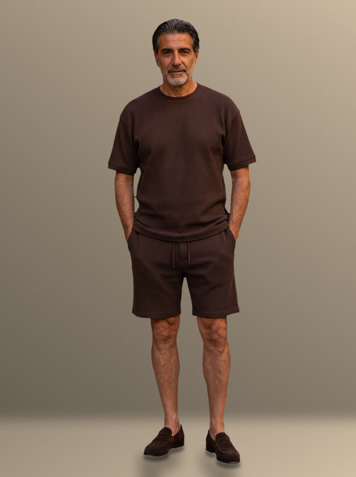 Weston two piece set in Dark Brown, studio, Gentlemens Manor