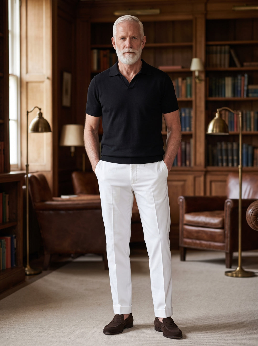 Whitaker two piece set in Black, lifestyle, Gentlemens Manor