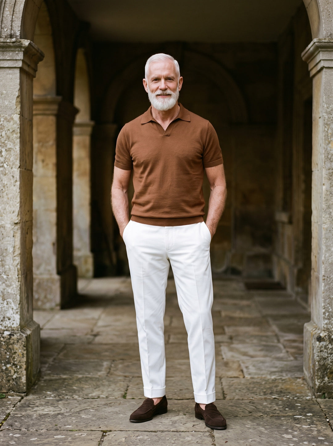 Whitaker two piece set in Brown, lifestyle, Gentlemens Manor