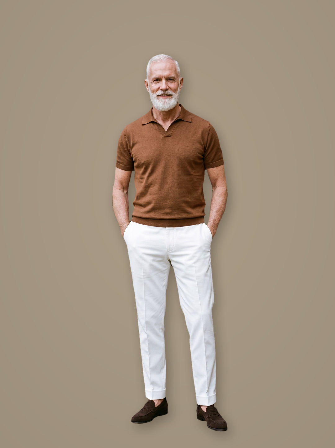 Whitaker two piece set in Brown, studio, Gentlemens Manor