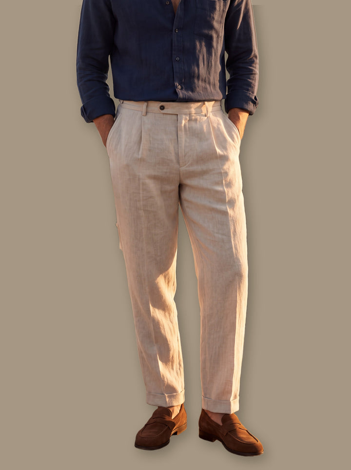 Whitfield trousers in Beige, studio - Gentlemens Manor