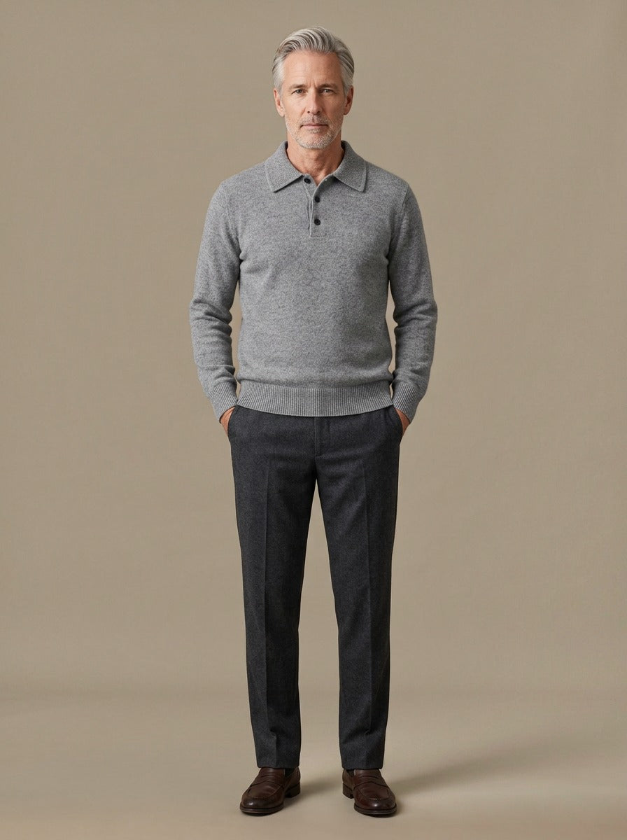 Whitford sweater in Grey, studio, Gentlemens Manor
