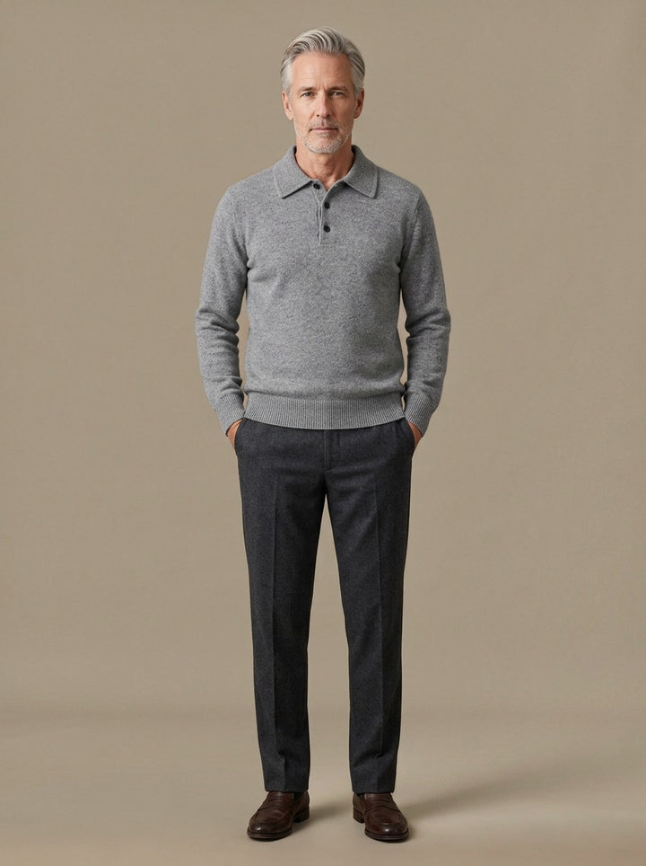 Whitford sweater in Grey, studio, Gentlemens Manor
