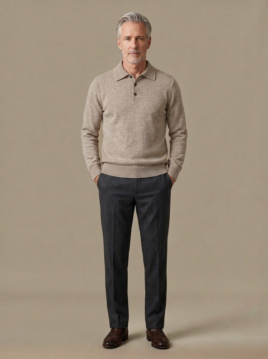 Whitford sweater in Sand, studio, Gentlemens Manor