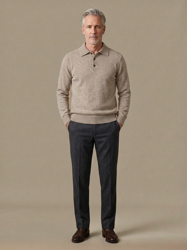 Whitford sweater in Sand, studio, Gentlemens Manor