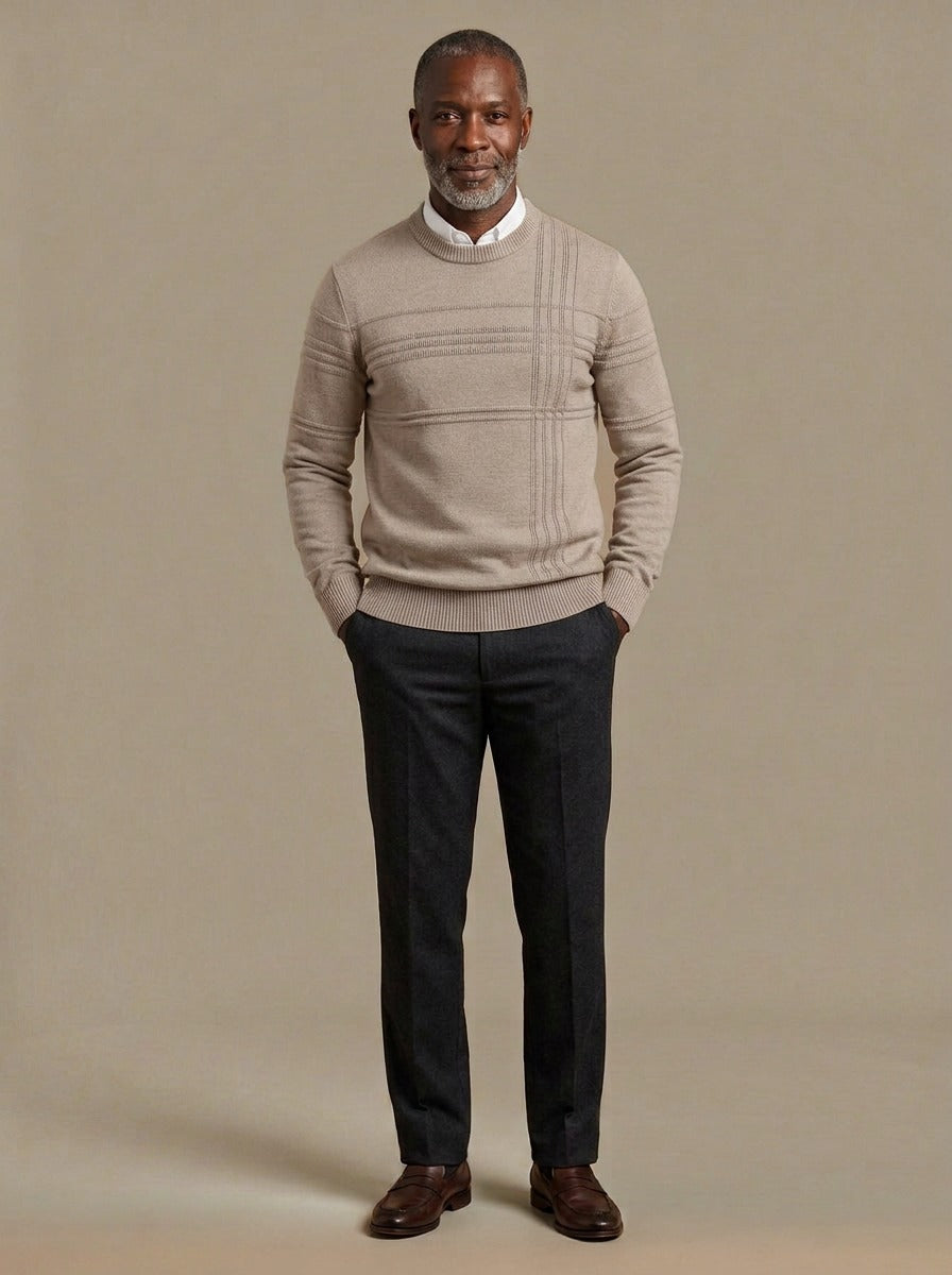 Whitlock sweater in Beige, studio, Gentlemens Manor