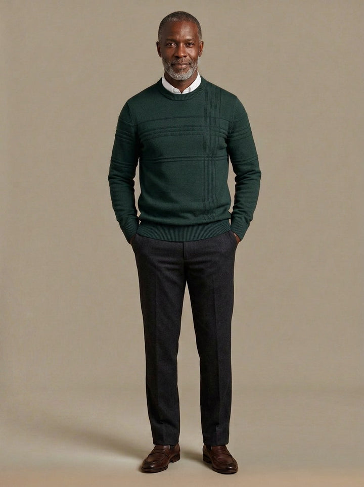 Whitlock sweater in Green, studio, Gentlemens Manor
