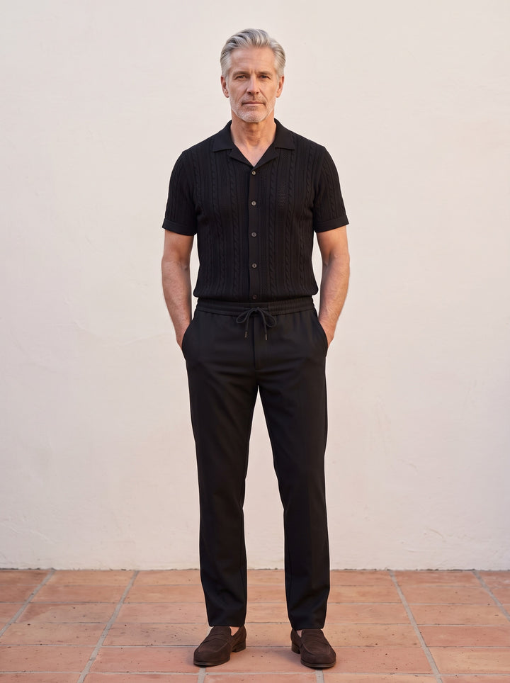 Whitmore shirt and pants set in Black, lifestyle, Gentlemens Manor