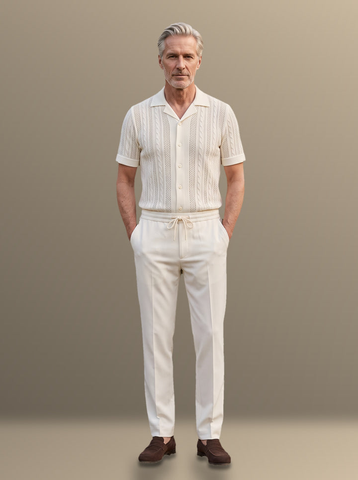 Whitmore shirt and pants set in Cream, studio, Gentlemens Manor