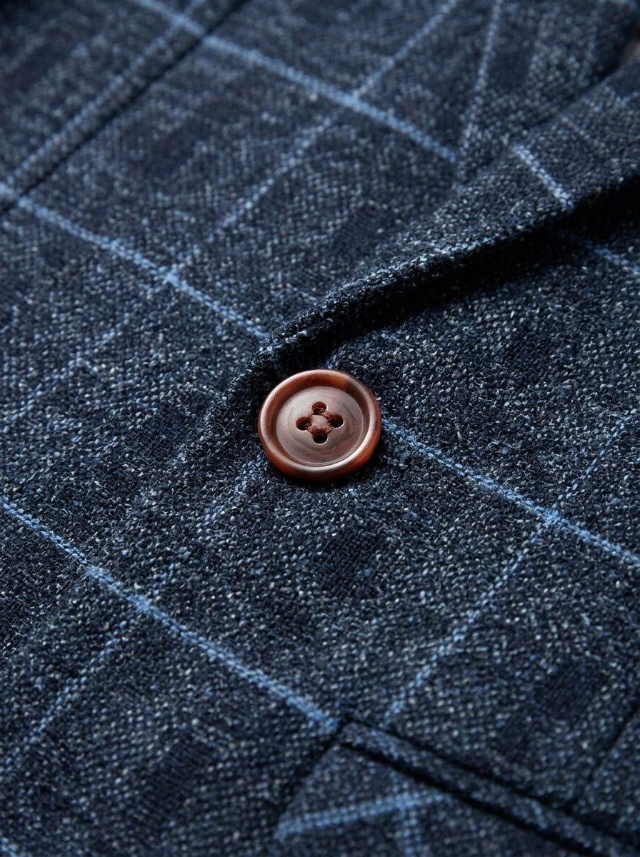 Wilbur windowpane check blazer, fabric close up, Gentlemens Manor