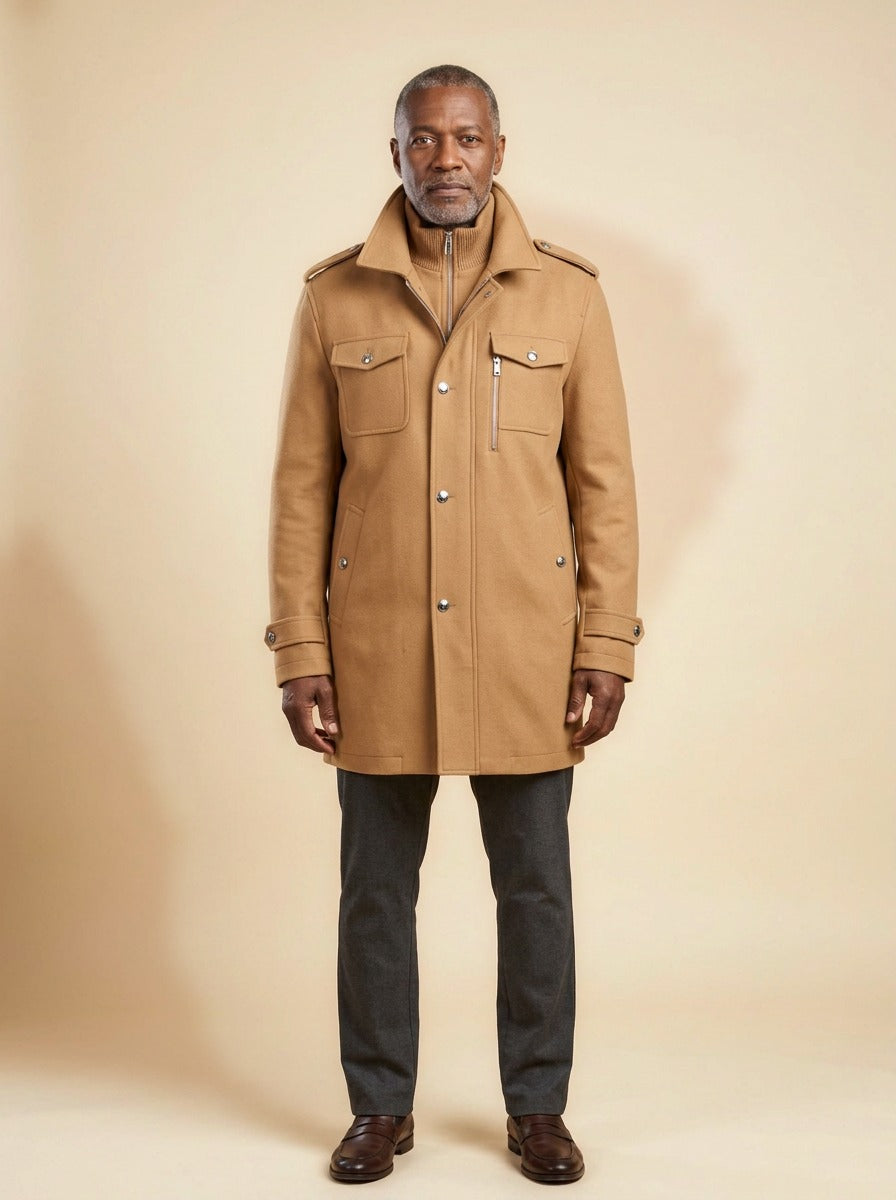 Winfield winter coat in Camel, studio, Gentlemens Manor