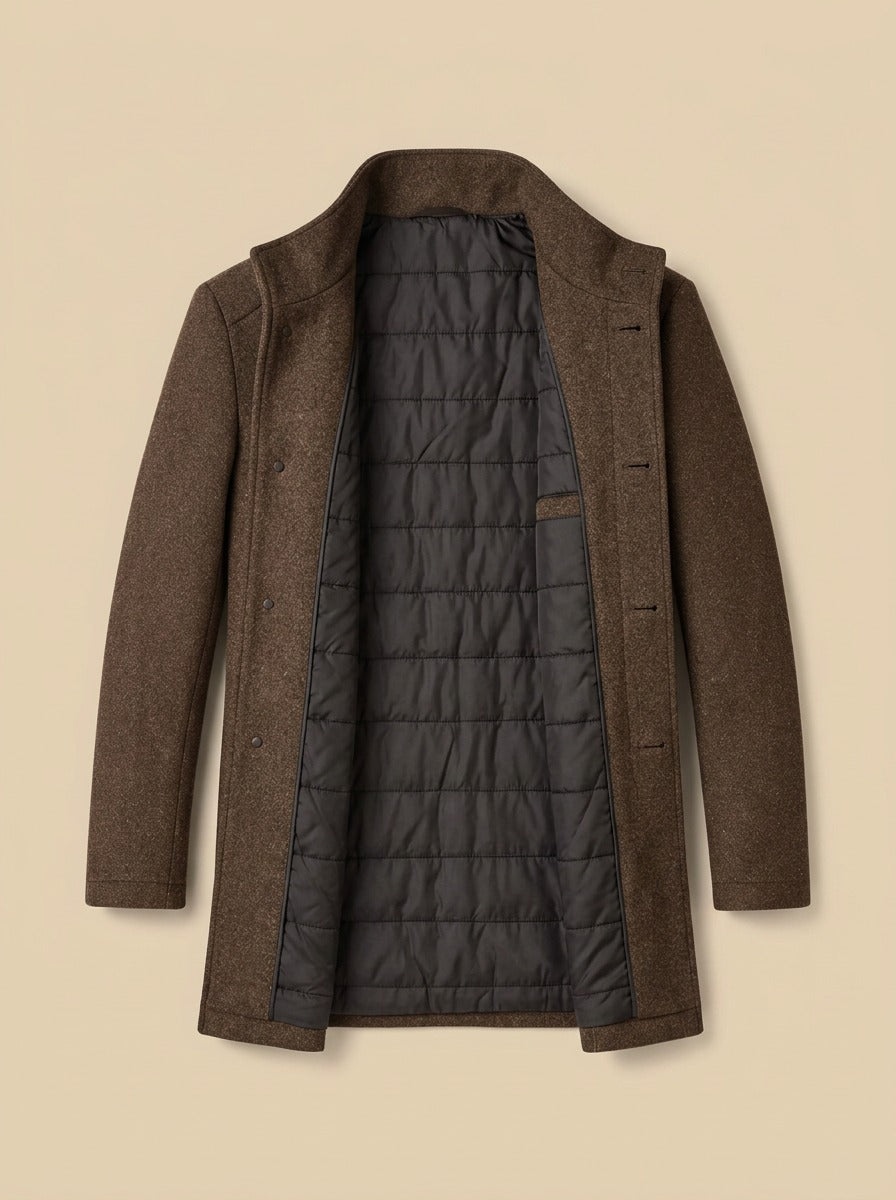 Winston overcoat in Brown, inside lining, Gentlemens Manor