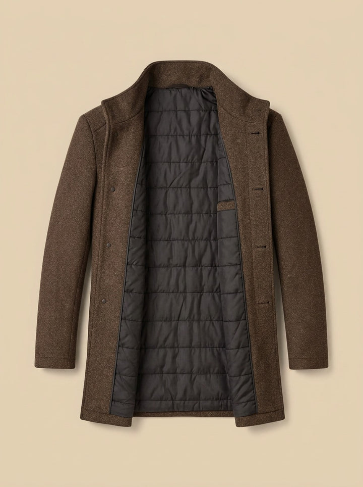 Winston overcoat in Brown, inside lining, Gentlemens Manor