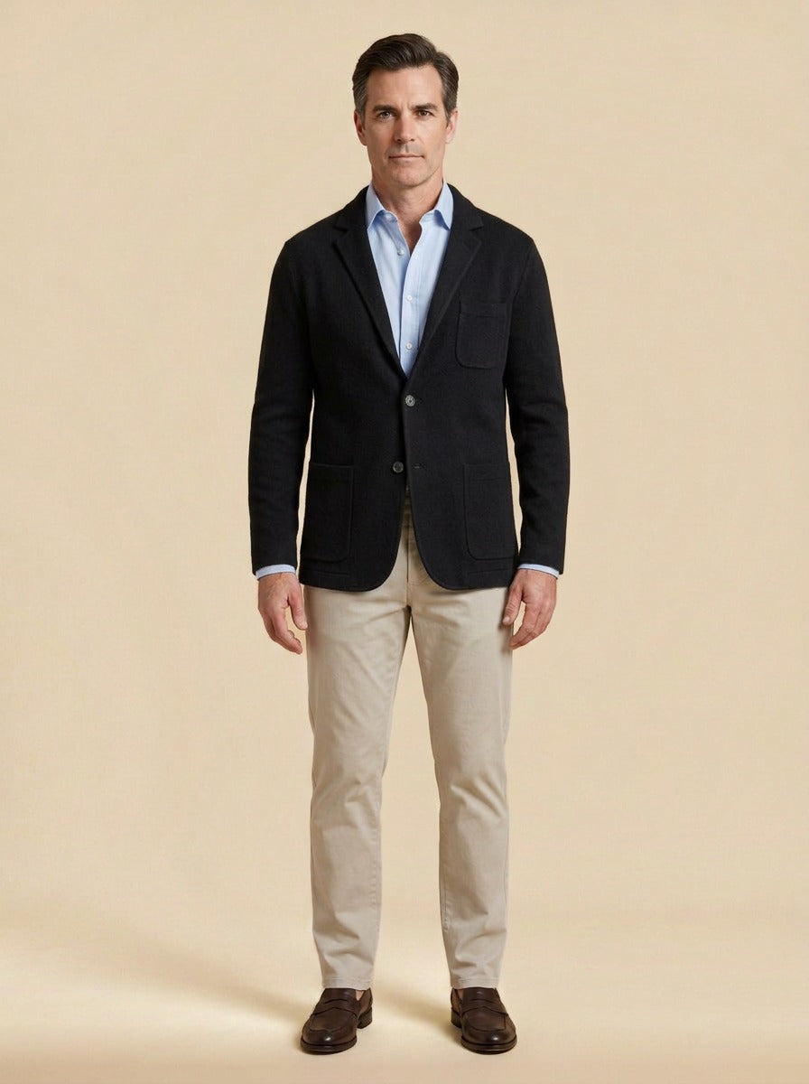 Woodrow knit blazer in Black, studio, Gentlemens Manor