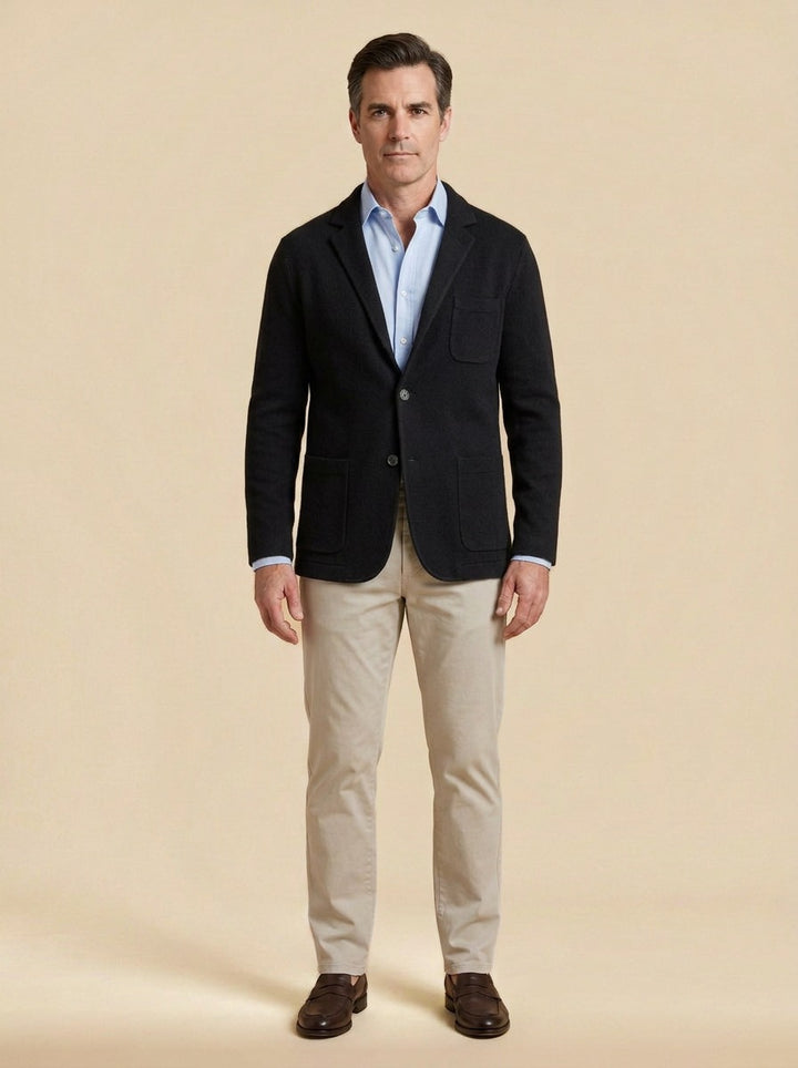 Woodrow knit blazer in Black, studio, Gentlemens Manor