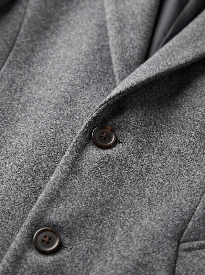 Woodward wide lapel car coat, fabric close up, Gentlemens Manor