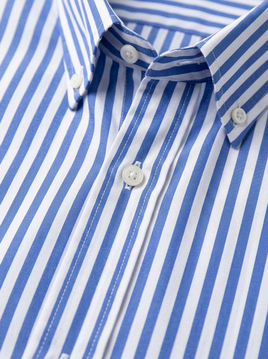 Wright striped button up shirt, fabric close up, Gentlemens Manor