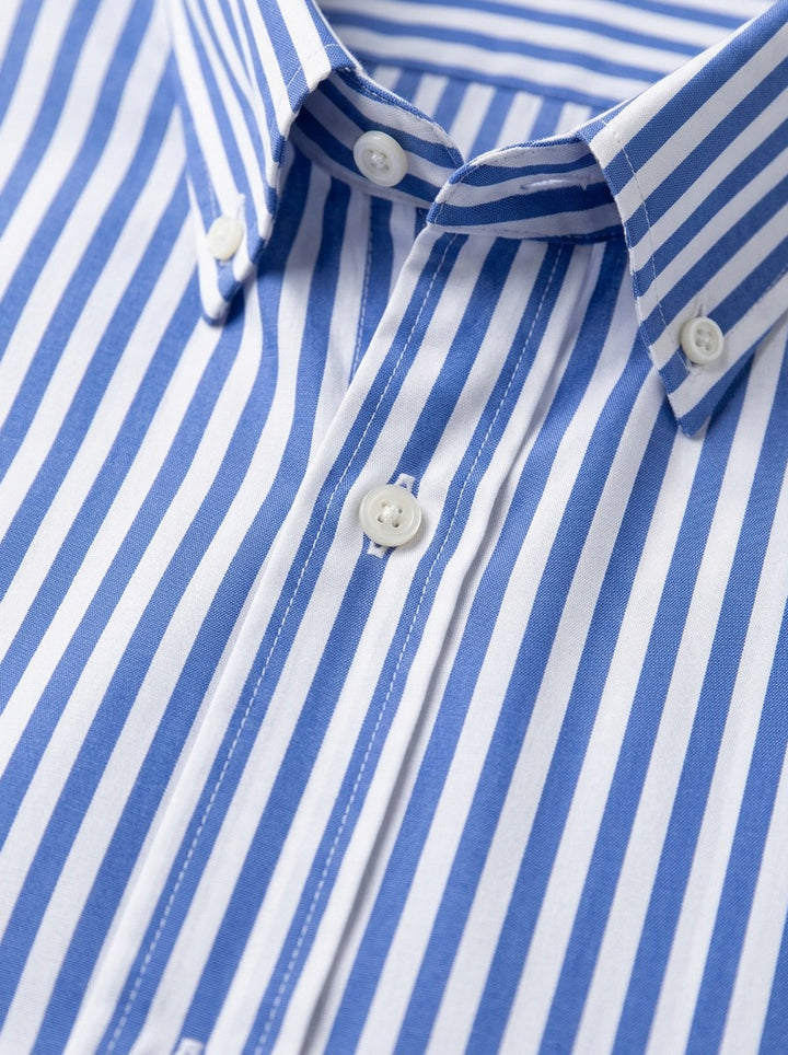 Wright striped button up shirt, fabric close up, Gentlemens Manor